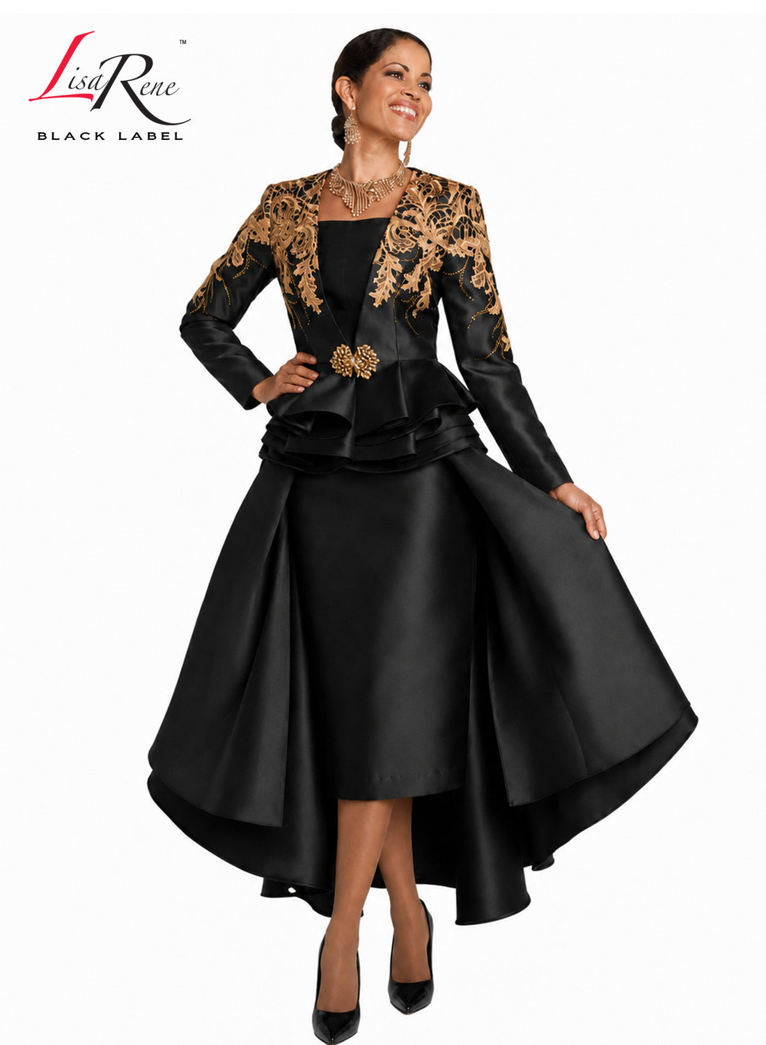 Lisa Rene' Black Label, 2pc. Jacket & Skirt Set, Style 11738