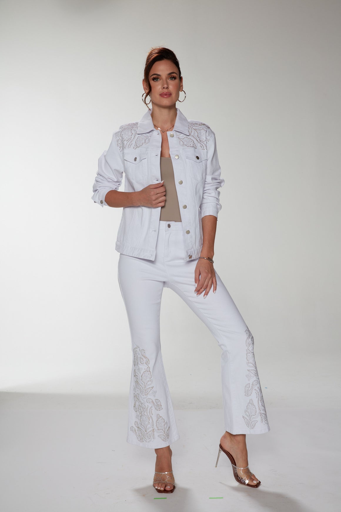 Donna Vinci Jeans Style 8486,WHITE, 1 Pc. Pant