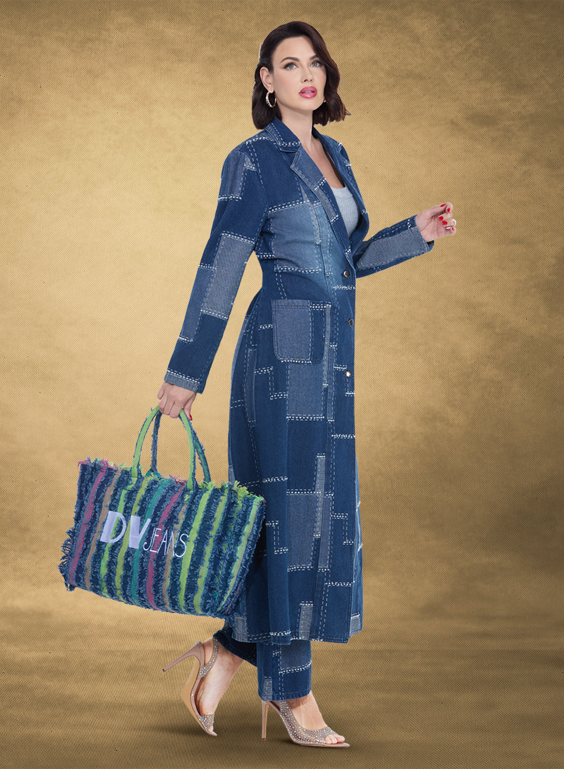 Donna Vinci Jeans Style 8496-J ,BLUE MULTI, 1 Pc. Jacket