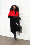 Luxe Moda Style LM-343,1 Pc. Coat,Red/Black