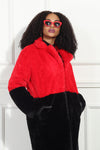 Luxe Moda Style LM-343,1 Pc. Coat,Red/Black