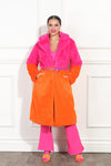 Luxe Moda Style LM-344,1 Pc. Coat,Fucshia/Red