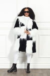 Luxe Moda Style LM-351,1 Pc. Coat,Black/white