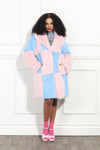 Luxe Moda Style LM-354,1 Pc. Coat,Lt.blue/Pink