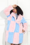 Luxe Moda Style LM-354,1 Pc. Coat,Lt.blue/Pink