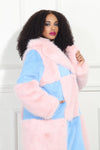 Luxe Moda Style LM-354,1 Pc. Coat,Lt.blue/Pink