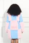 Luxe Moda Style LM-354,1 Pc. Coat,Lt.blue/Pink