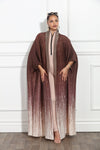 Luxe Moda LM-380,1 Pc. Long Cardigan,Brown Ombre