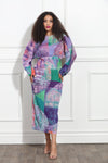 Luxe Moda LM-386,1 Pc. Dress,Purple Multi