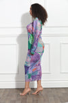 Luxe Moda LM-386,1 Pc. Dress,Purple Multi