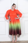 Luxe Moda LM-401, 1 Pc. Dress, Orange/Multi