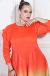 Luxe Moda LM-401, 1 Pc. Dress, Orange/Multi