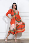 Luxe Moda LM-402, 1 Pc. Dress, Orange/Multi