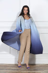 Luxe Moda LM-404, 1 Pc. Duster, Grey/Blue Ombre