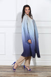 Luxe Moda LM-404, 1 Pc. Duster, Grey/Blue Ombre