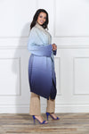 Luxe Moda LM-404, 1 Pc. Duster, Grey/Blue Ombre