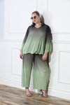 Luxe Moda LM-410, 2 Pc. Top & Pant, Sage/ Olive