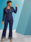 Donna Vinci  Style 11977,NAVY,2 Pc. Jacket & Pant Set