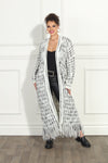Luxe Moda Style LM-280,1 Pc. Long Cardigan,APRICOT/MULTI
