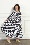 Luxe Moda Style LM-300,1 Pc. Dress,BLACK/WHITE