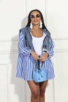 Luxe Moda Style LM-316,1 Pc. Jacket,BLUE/WHITE